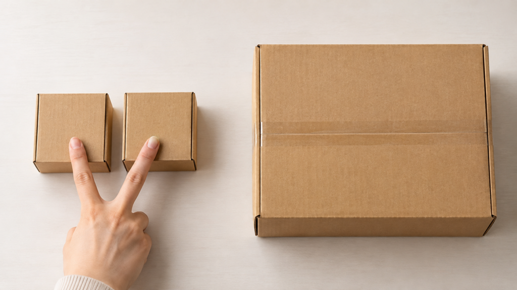 小箱とまとめ箱で単品とBOXの数え方を考える参考イメージ