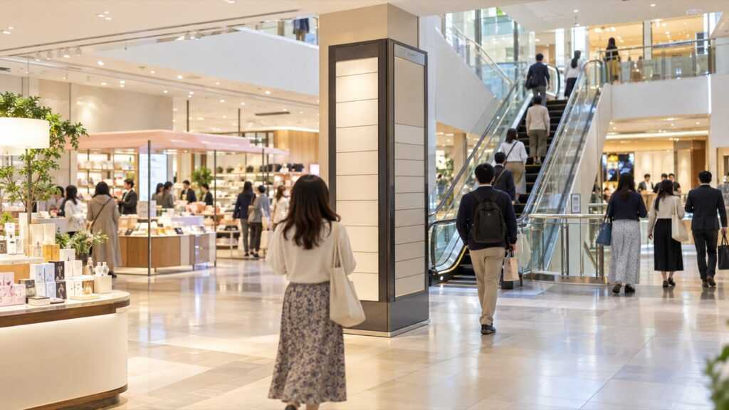 訪問先のフロアと催事会場を確認するための商業施設内の参考イメージ