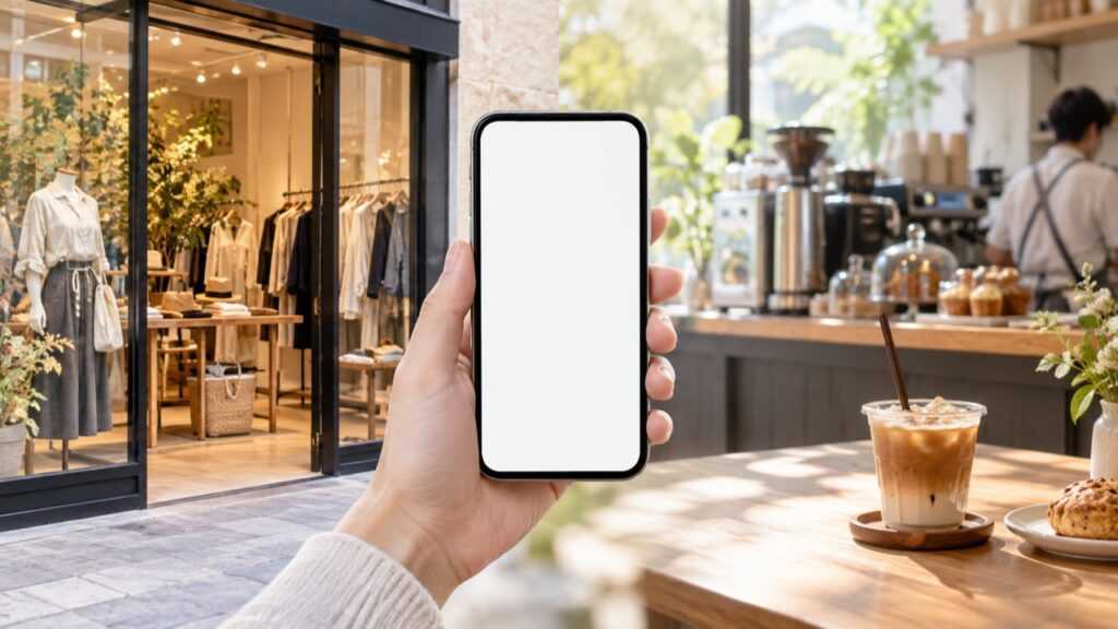 店舗とオンラインで販売先を確認するイメージ