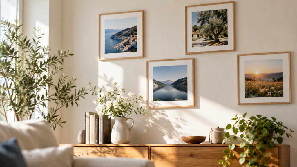 風景写真を飾った部屋のイメージ
