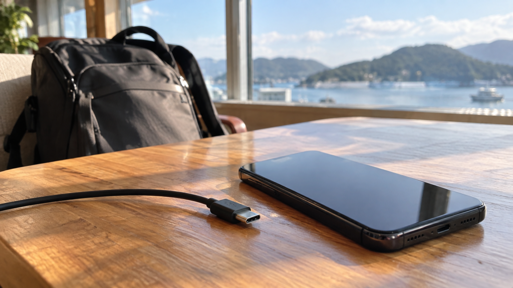 移動の合間に充電環境を用意するイメージ