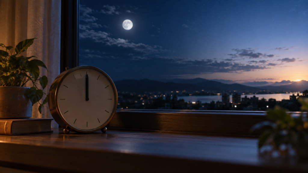 日付が変わる午前0時の視聴予定を表したイメージ