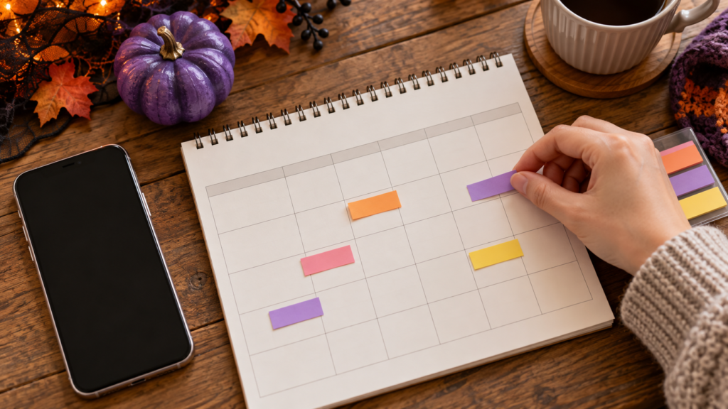 ハロウィンイベントの予定確認を表す説明用イメージ