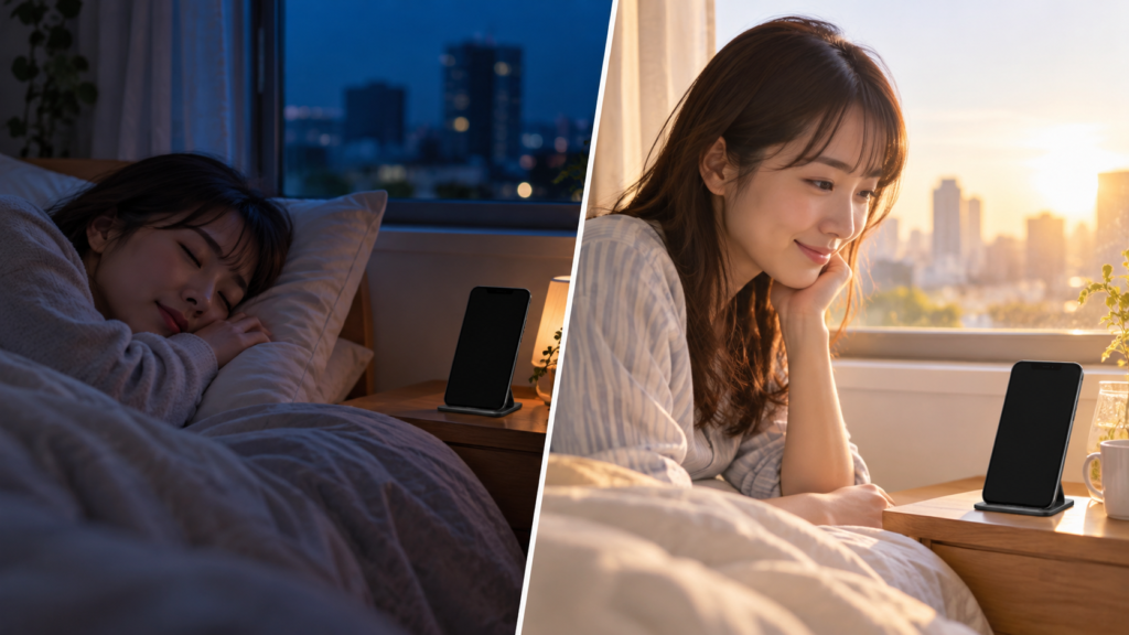 計測を始める時間と結果を報告する時間の違いを表すイメージ