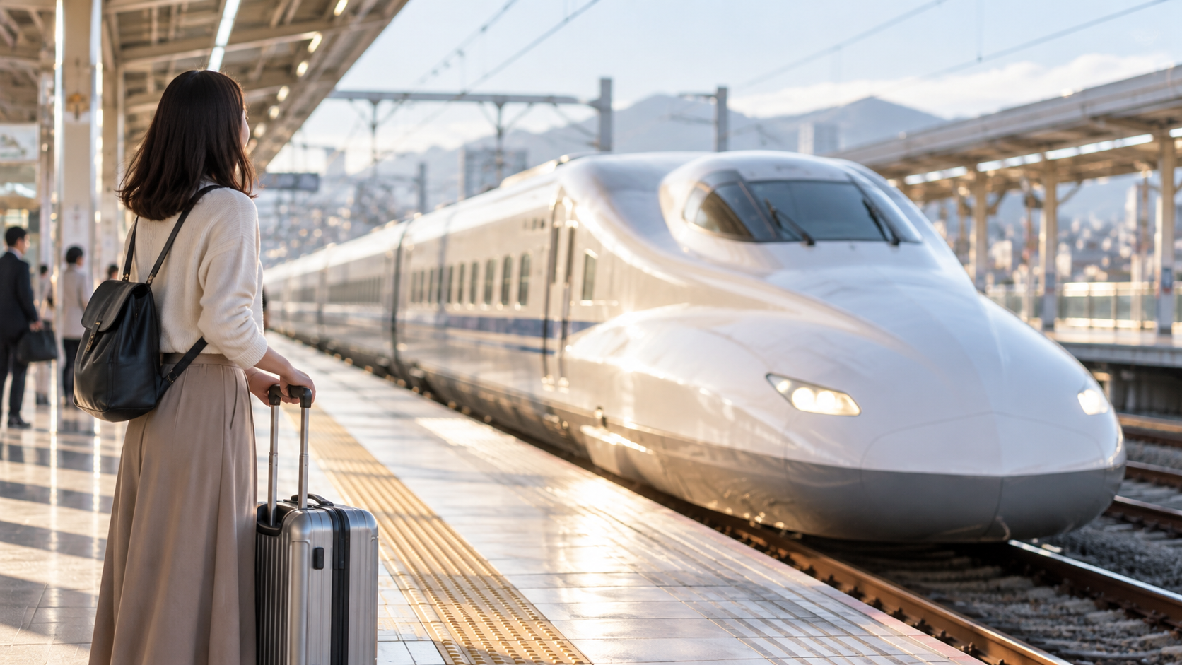 駅と高速列車がつなぐ未来の鉄道旅行のイメージ