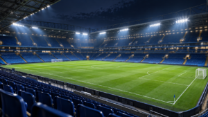 照明に照らされたサッカースタジアムのイメージ